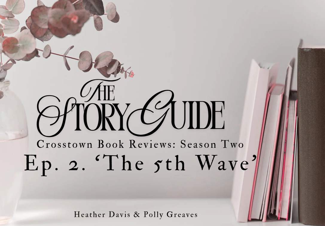 Created through Canva, this graphic shows the latest installment of The Story Guide: Crosstown Book Reviews. Co-hosts and sophomores Heather Davis and Polly Greaves will converse about a science fiction dystopian book. Davis and Greaves met up at Prosper High School to record the most recent episode, where Greaves currently attends.